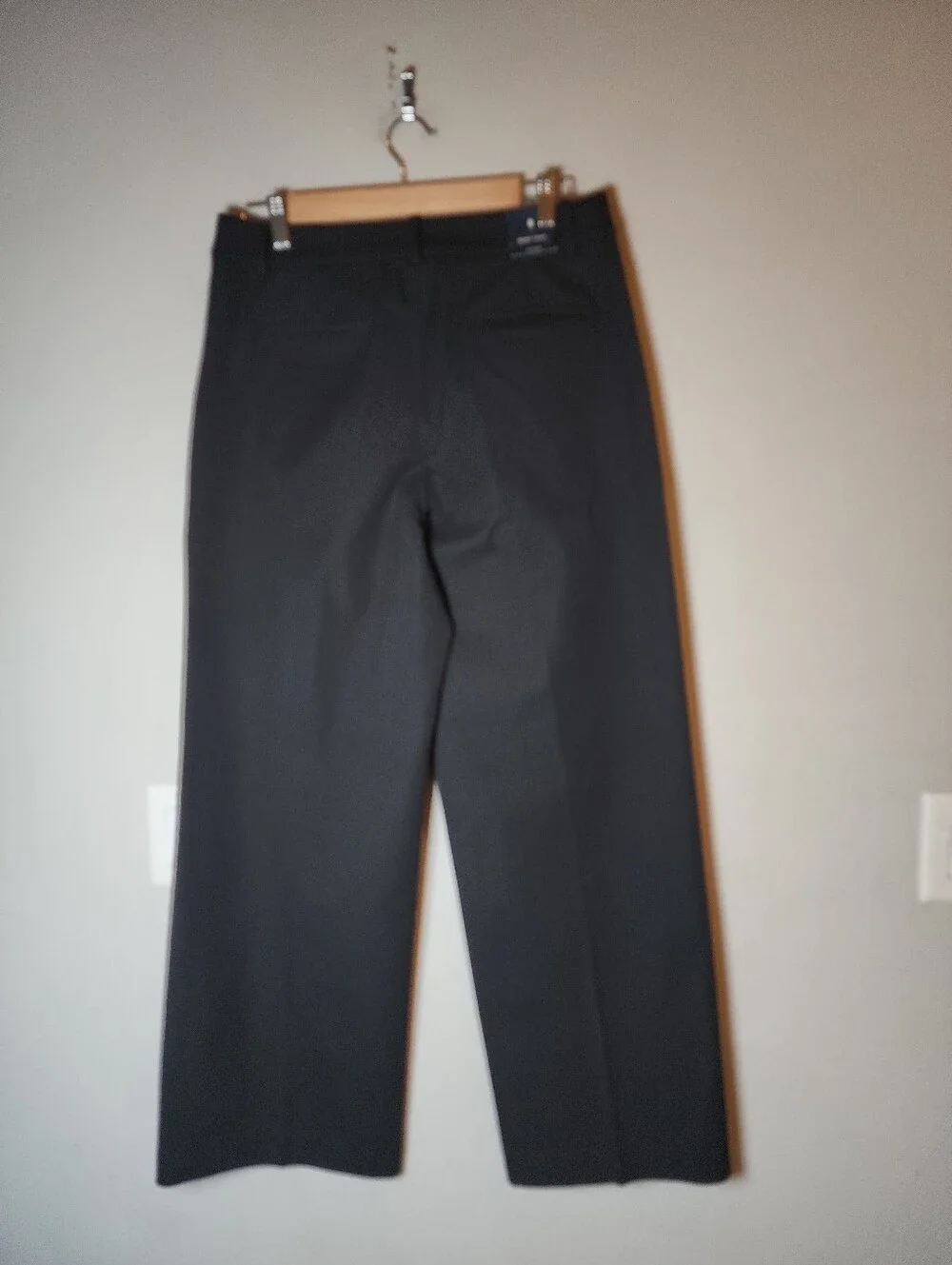 NWT J. Crew Remy Black Pants Full Length Wide Leg Highrise Cotton Blend Size 8